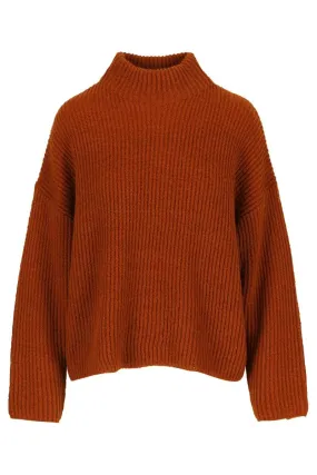 Bruine trui met kraag | Lily Balou Nisa turtleneck jumper rust
