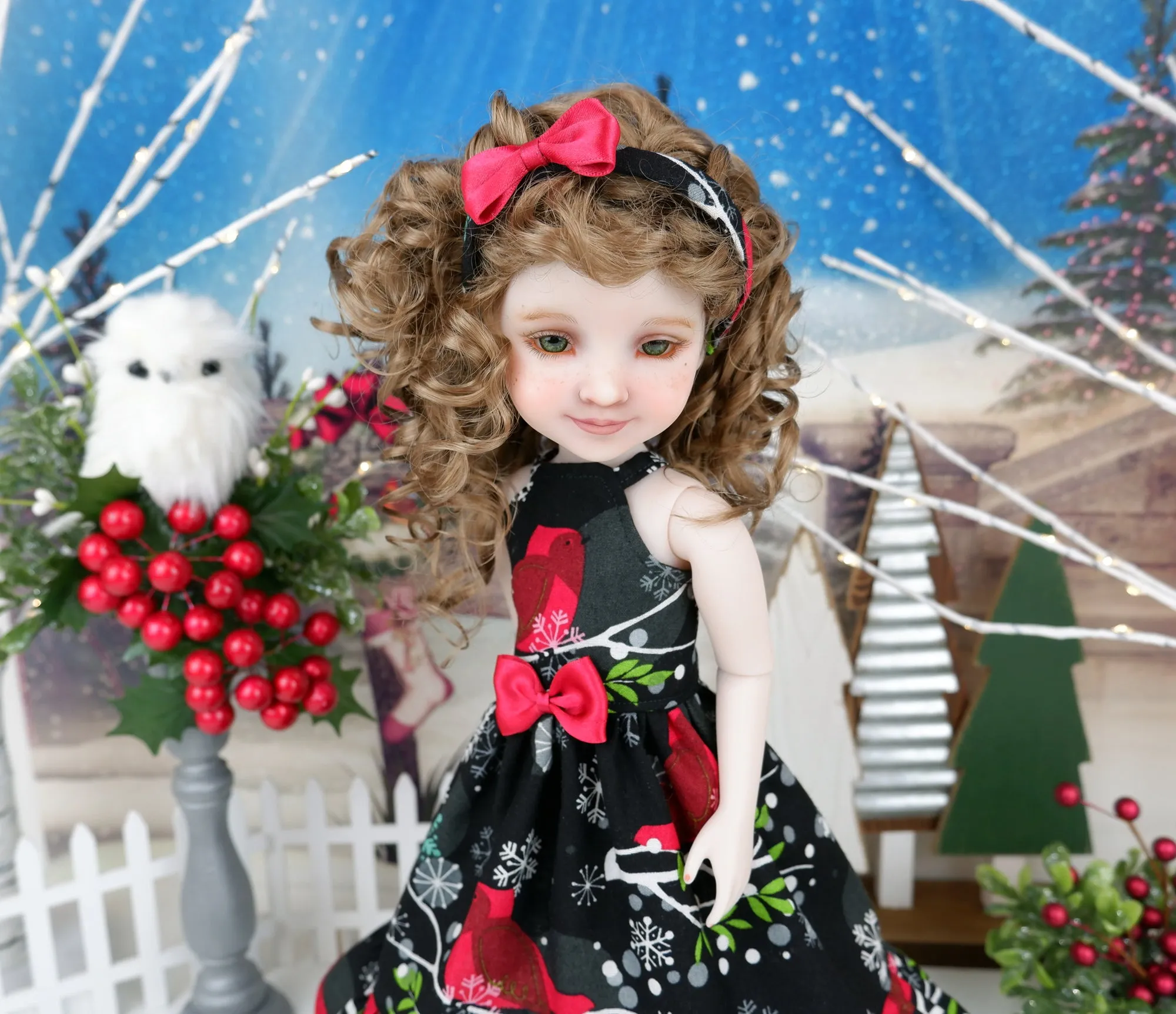 Christmas Cardinal - dress with shoes for Ruby Red Fashion Friends doll