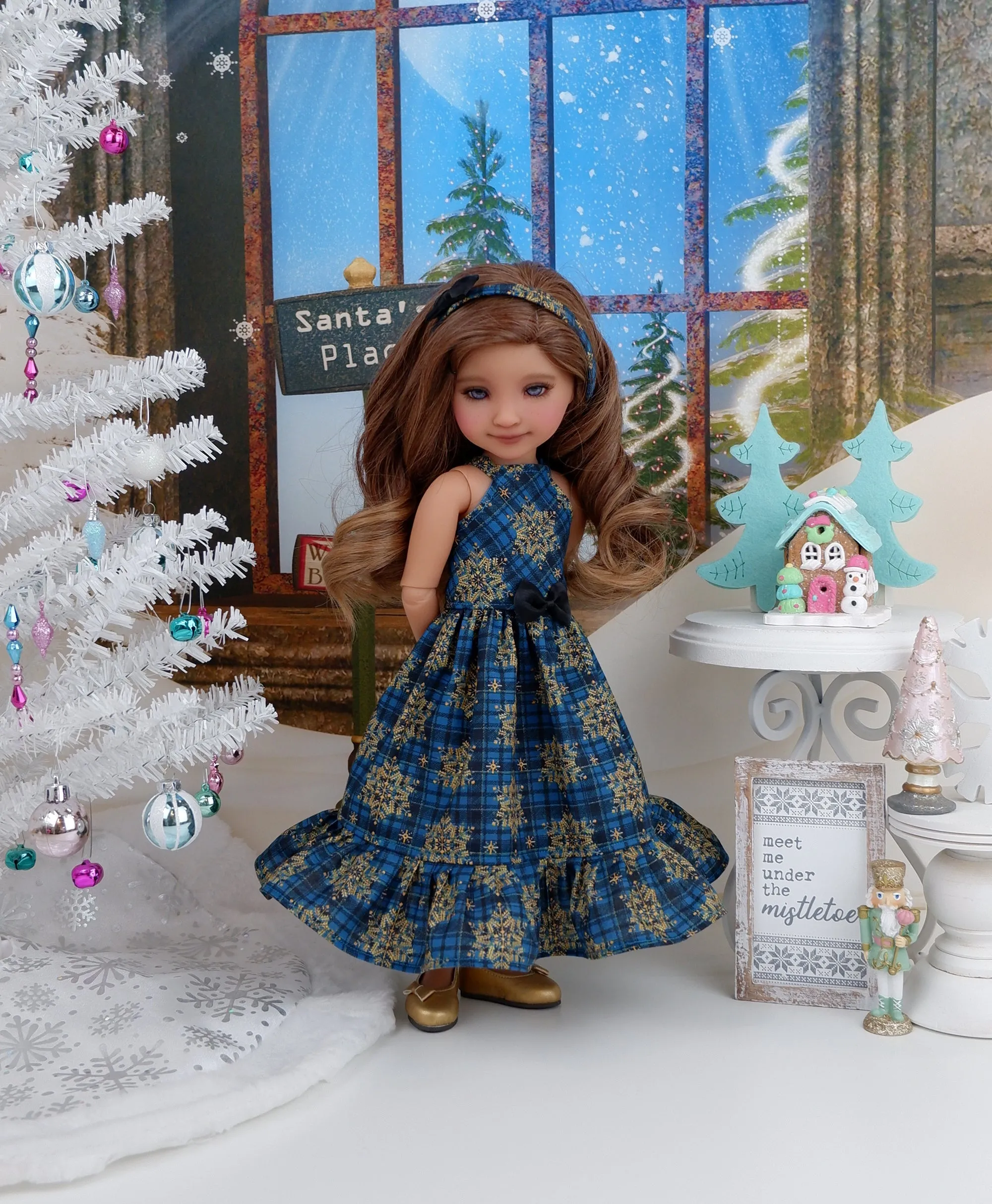 Fancy Snowflakes - dress with shoes for Ruby Red Fashion Friends doll