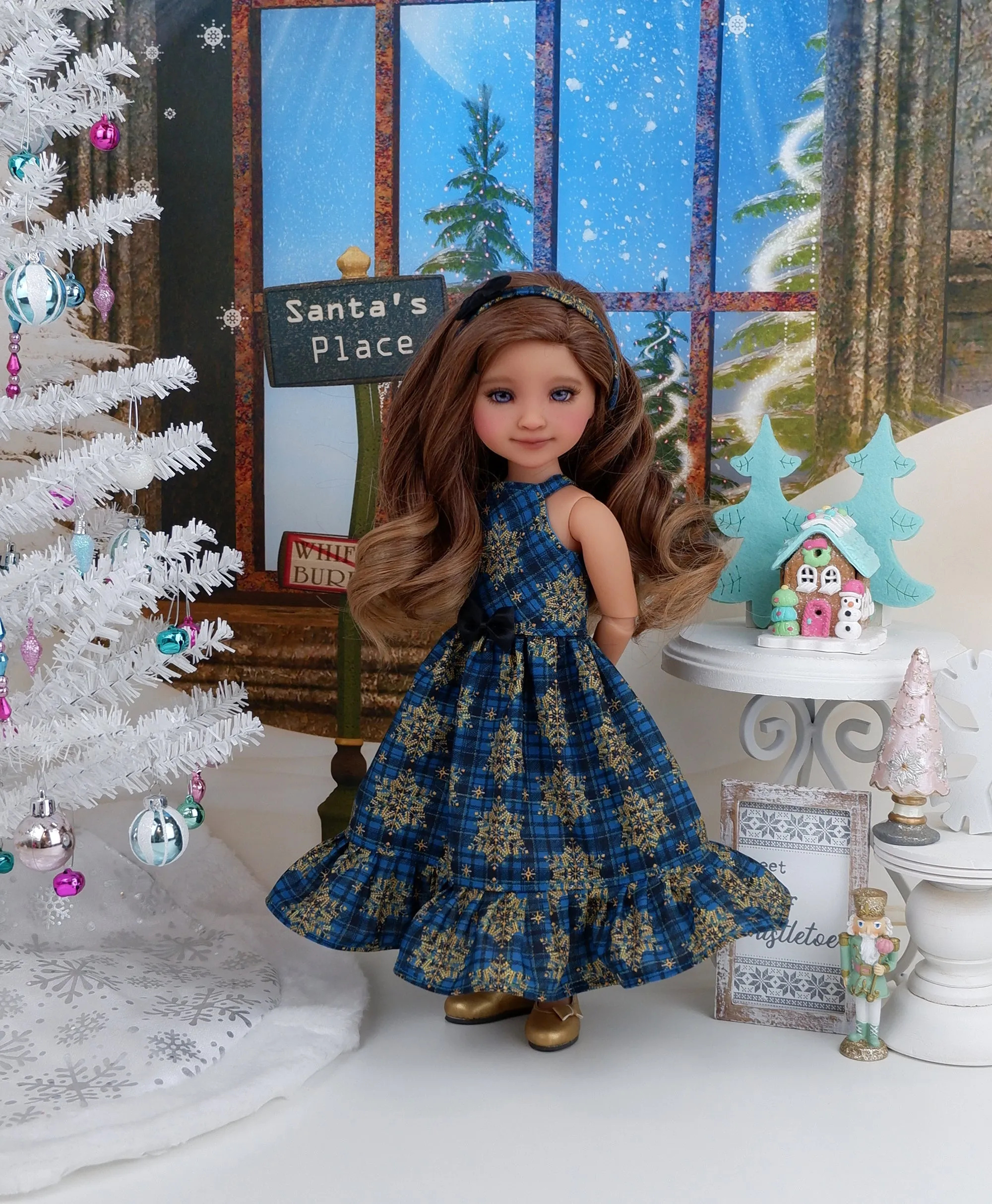 Fancy Snowflakes - dress with shoes for Ruby Red Fashion Friends doll