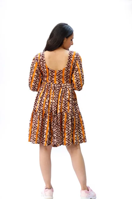 Izna Golden Yellow Brown Tunic