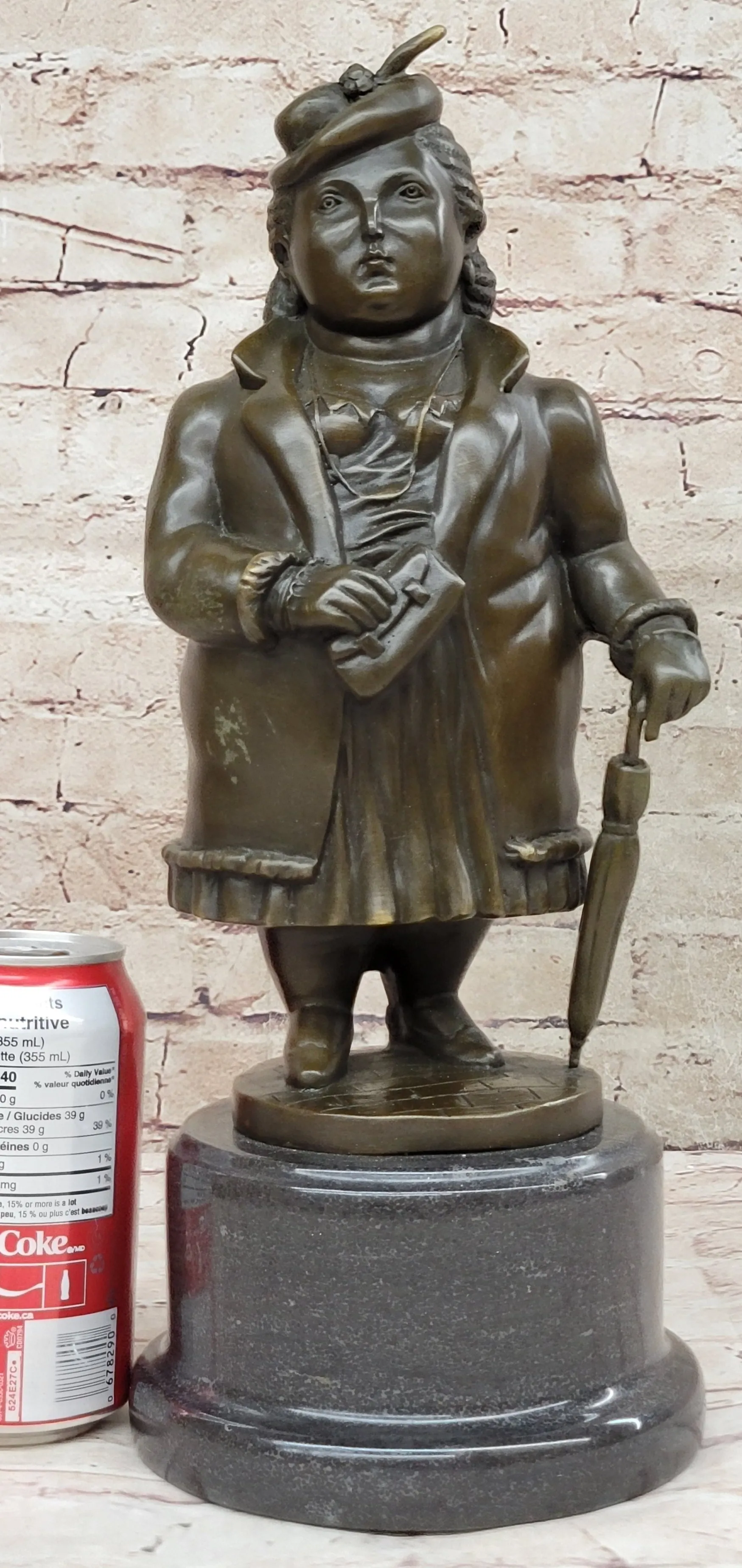 Woman with Umbrella Abstract Bronze Sculpture Statue Art Fernando Botero